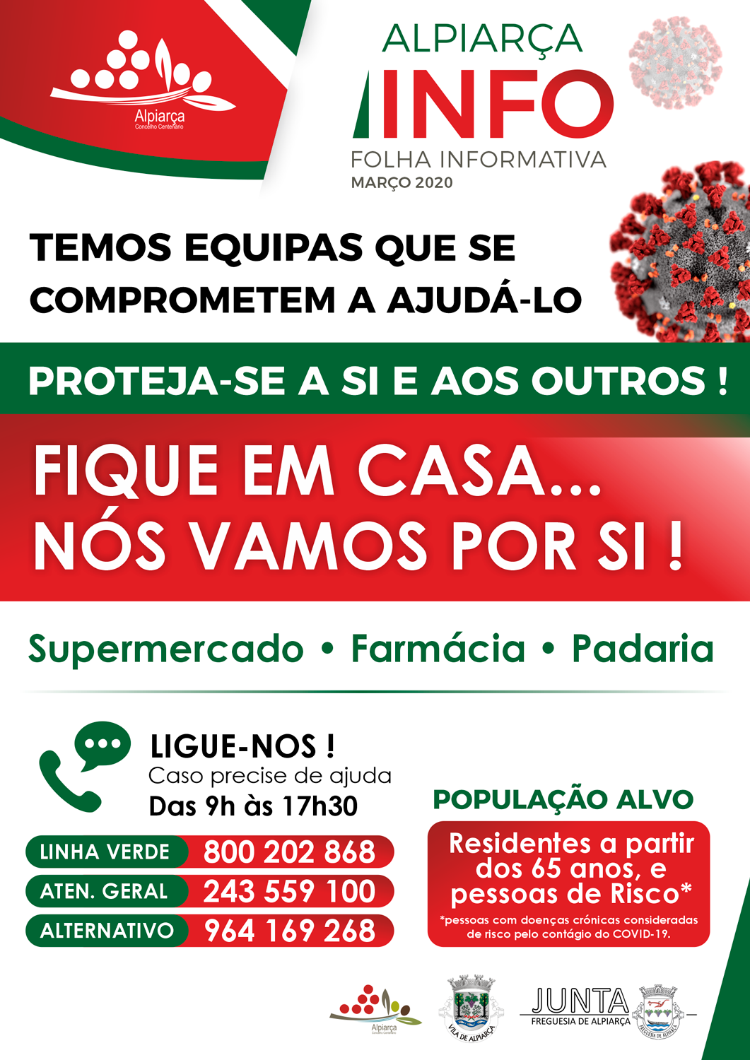 Fique em casa... Nós vamos por si! - Proteja-se a si e aos outros!