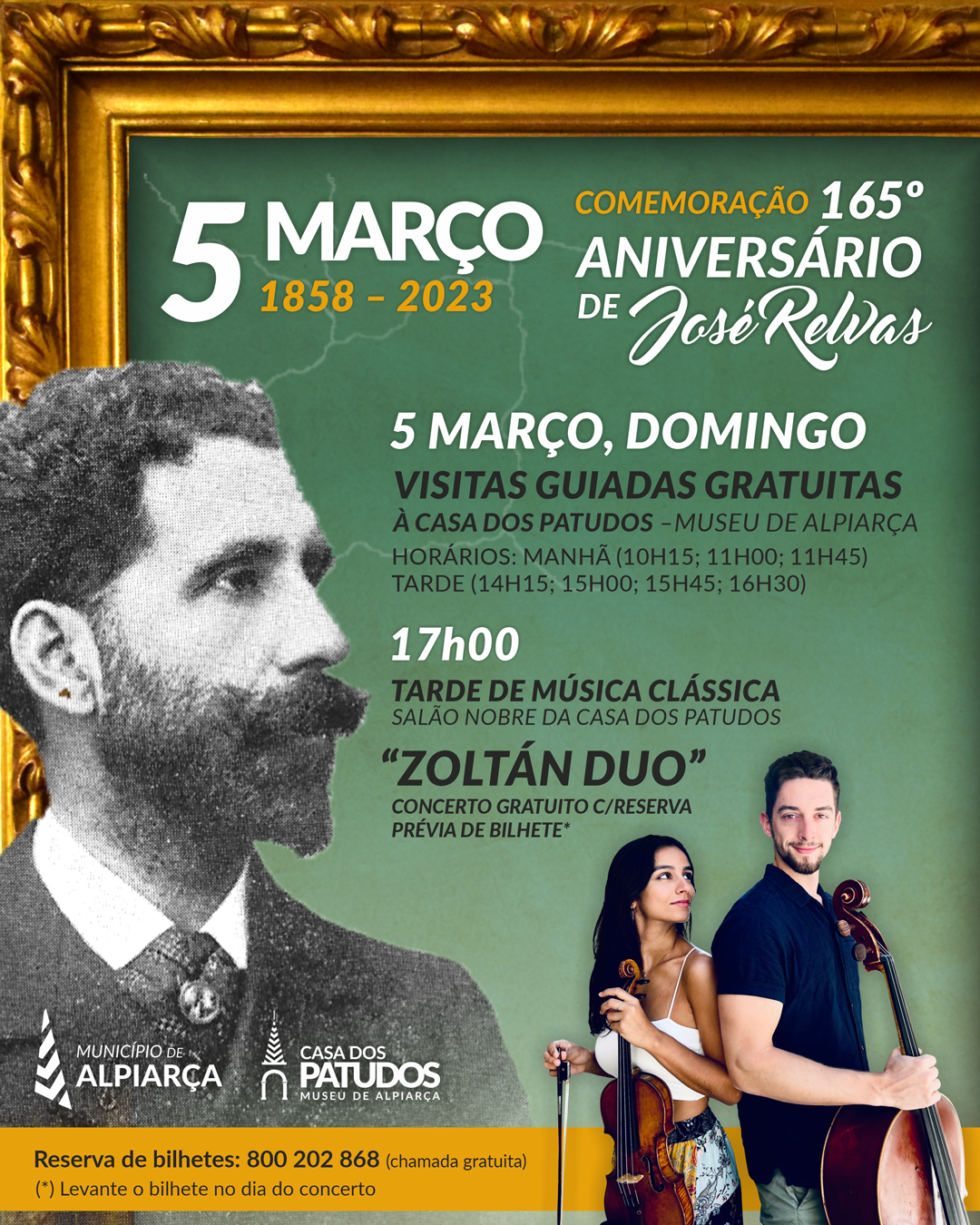 5 Maço de 2023 – 165º Aniversário do nascimento de José de Mascarenhas Relvas