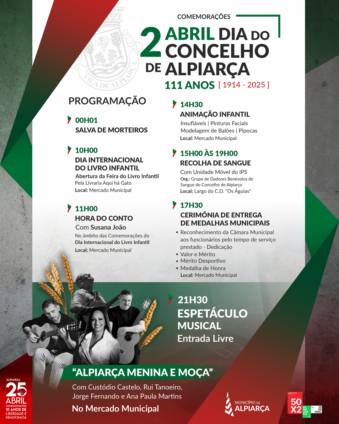 Programa de Comemorações do Dia do Concelho de Alpiarça - 2 de Abril Programa de Comemorações do Dia do Concelho de Alpiarça - 2 de Abril
