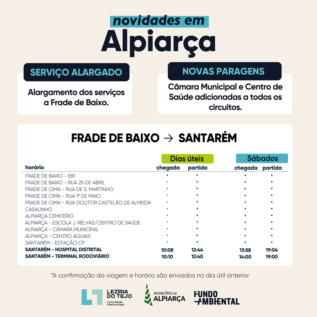 Transporte Flexível "USO" da Lezíria do Tejo - Serviços alargados e novas paragens em Alpiarça