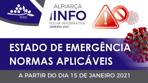 INFORMAÇÃO À POPULAÇÃO | Estado de Emergência - Normas Aplicáveis - 15 de Janeiro 2021
