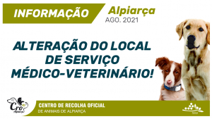 Informação à População | ALTERAÇÃO DO LOCAL DE SERVIÇO MÉDICO-VETERINÁRIO