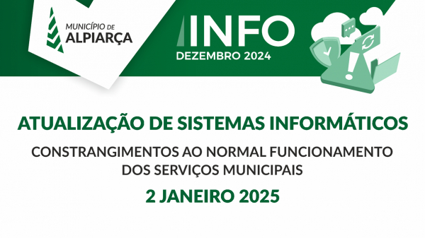 Informação à População – Atualização de Sistemas Informáticos do Município de Alpiarça