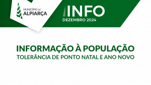 Informação à População – Tolerância de Ponto Natal e Ano Novo - Município de Alpiarça