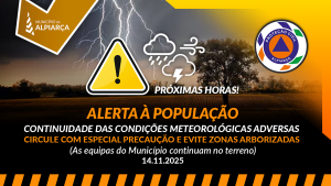 Aviso à População – Agravamento das Condições Meteorológicas – 14 Novembro 2025