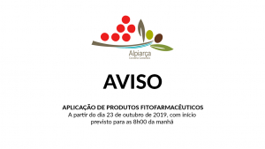 AVISO! Aplicação de produtos fitofarmacêuticos