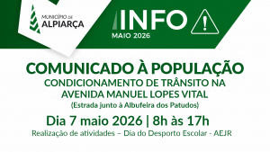 Comunicado à População – Condicionamento de Trânsito na Av. Manuel Lopes Vital dia 7 maio 2026