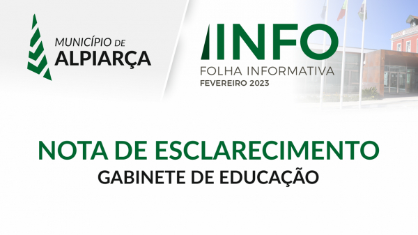 INFORMAÇÃO À POPULAÇÃO | NOTA DE ESCLARECIMENTO – GABINETE DE EDUCAÇÃO