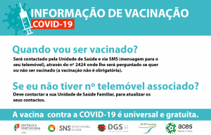 INFORMAÇÃO | VACINAÇÃO CONTRA A COVID-19