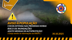 AVISO À POPULAÇÃO – Condições Meteorológicas Adversas - Próximas horas até 1 de novembro 2025