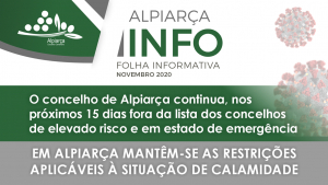 INFORMAÇÃO À POPULAÇÃO - Restrições aplicáveis à situação de calamidade (Covid-19)